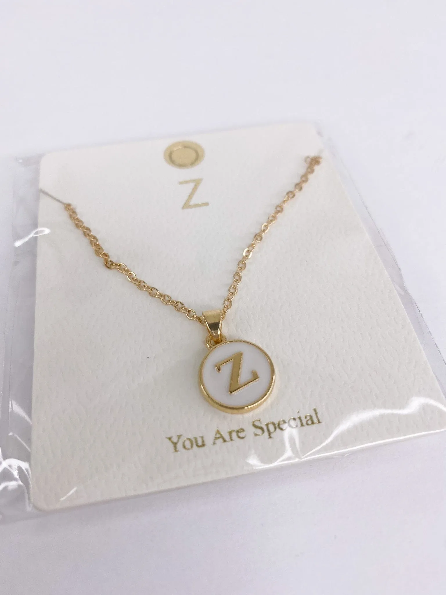 Enamel Initial Necklace