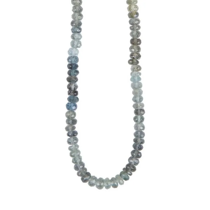 Faceted Moss Aquamarine Beaded Necklace - 20