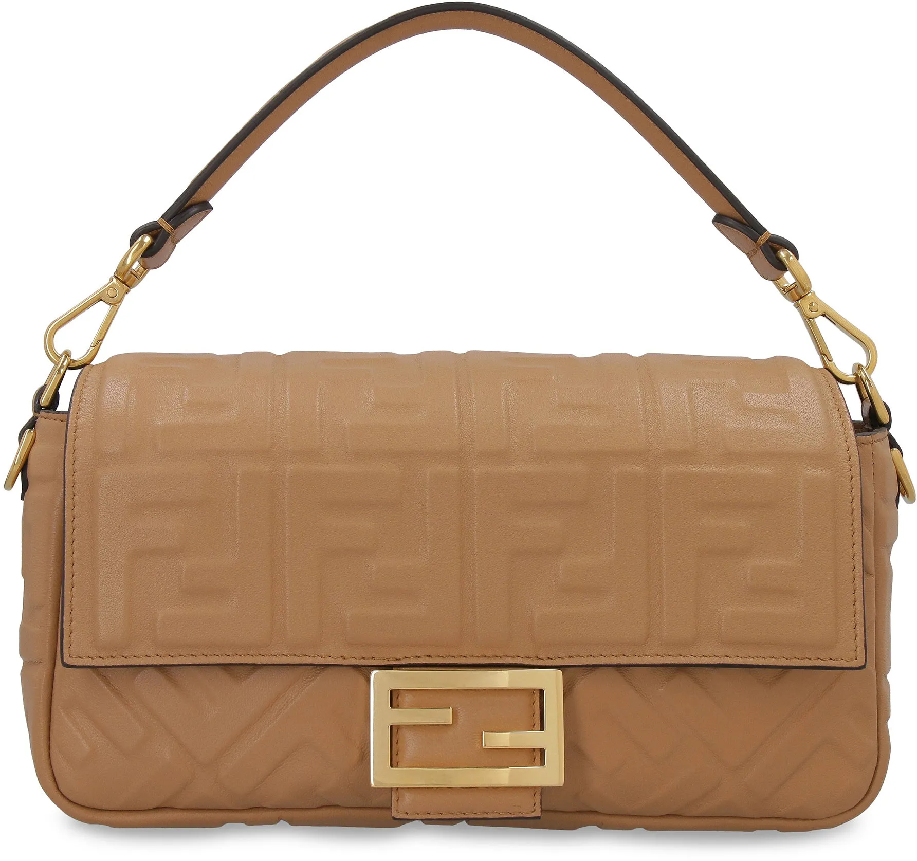 Fendi Allover Embossed Logo Print Shoulder Bag