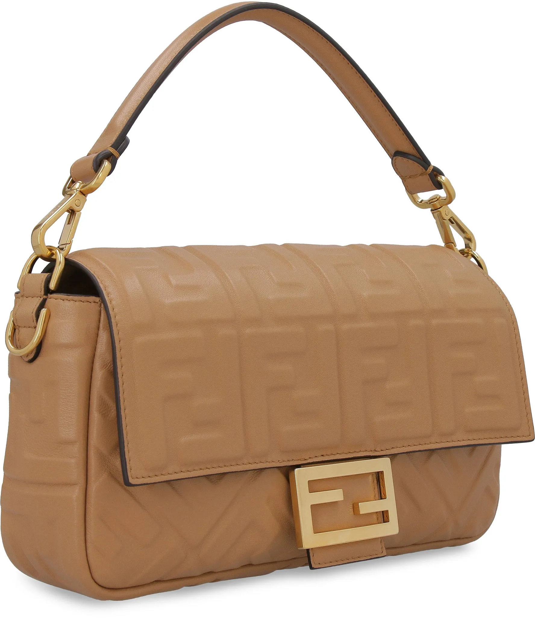 Fendi Allover Embossed Logo Print Shoulder Bag