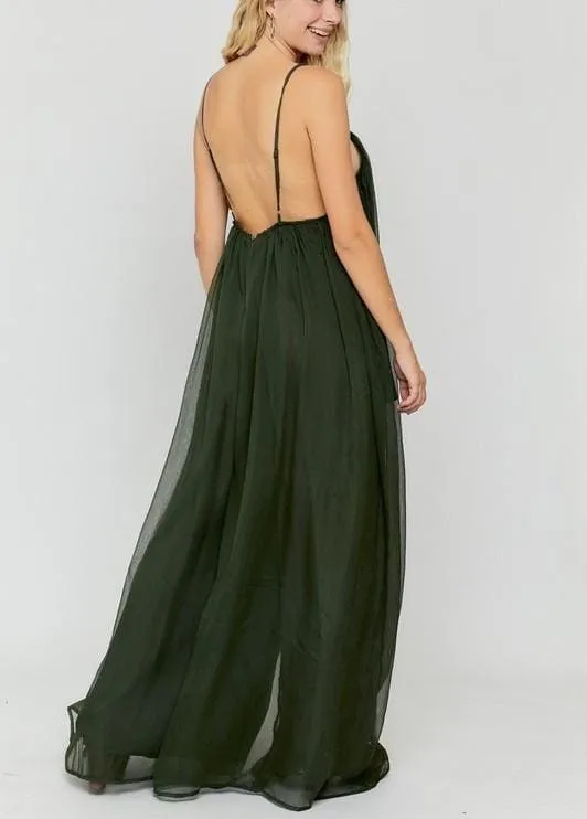 Flowy chiffon adjustable strap jumpsuit