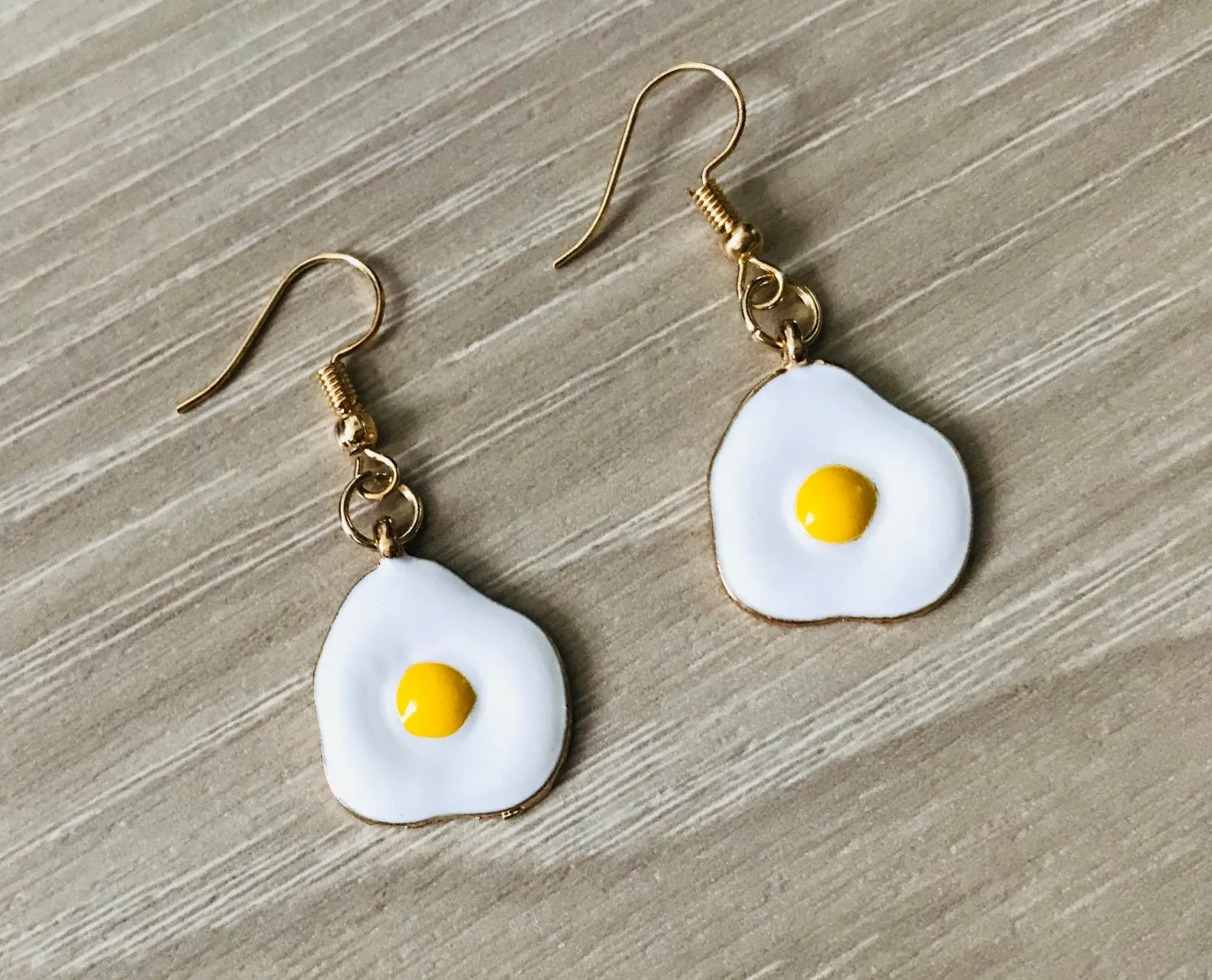 Fried Egg Gold Earrings