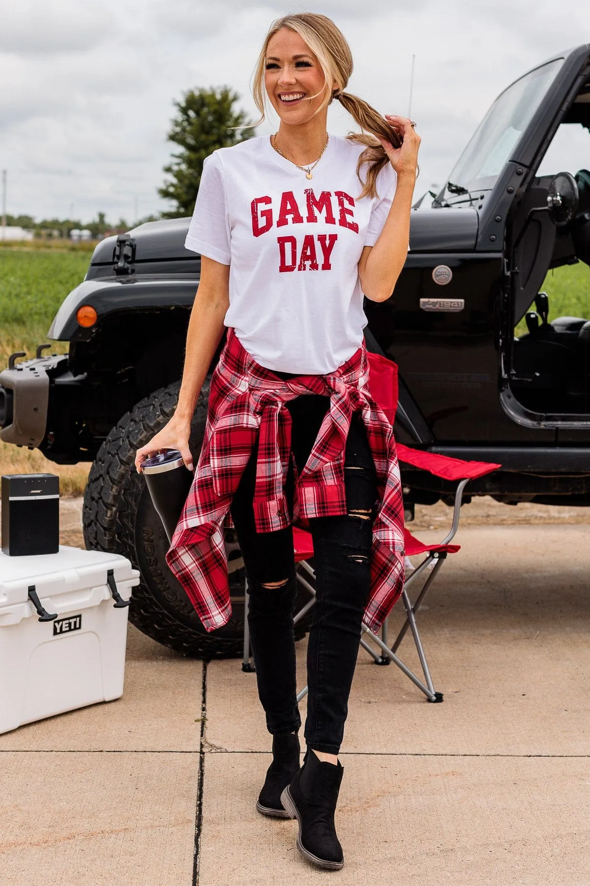 Game Day Graphic Tee- White