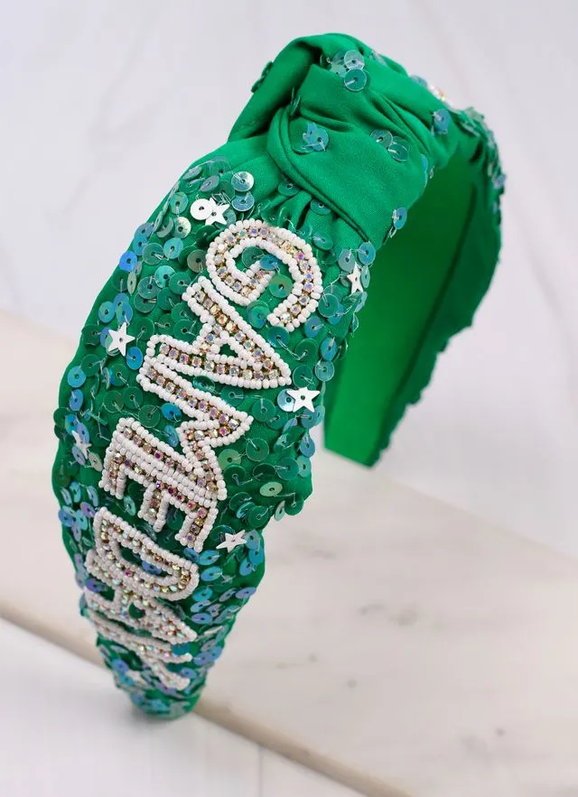 Game Day Sequin Headband GREEN