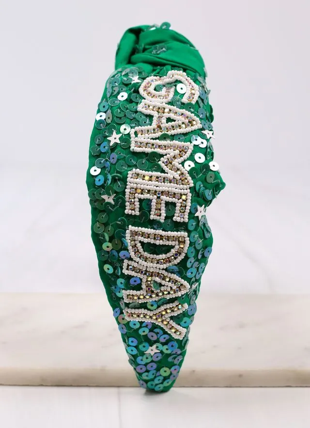 Game Day Sequin Headband GREEN