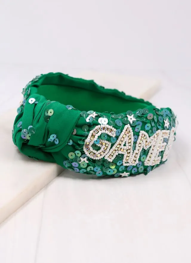 Game Day Sequin Headband GREEN