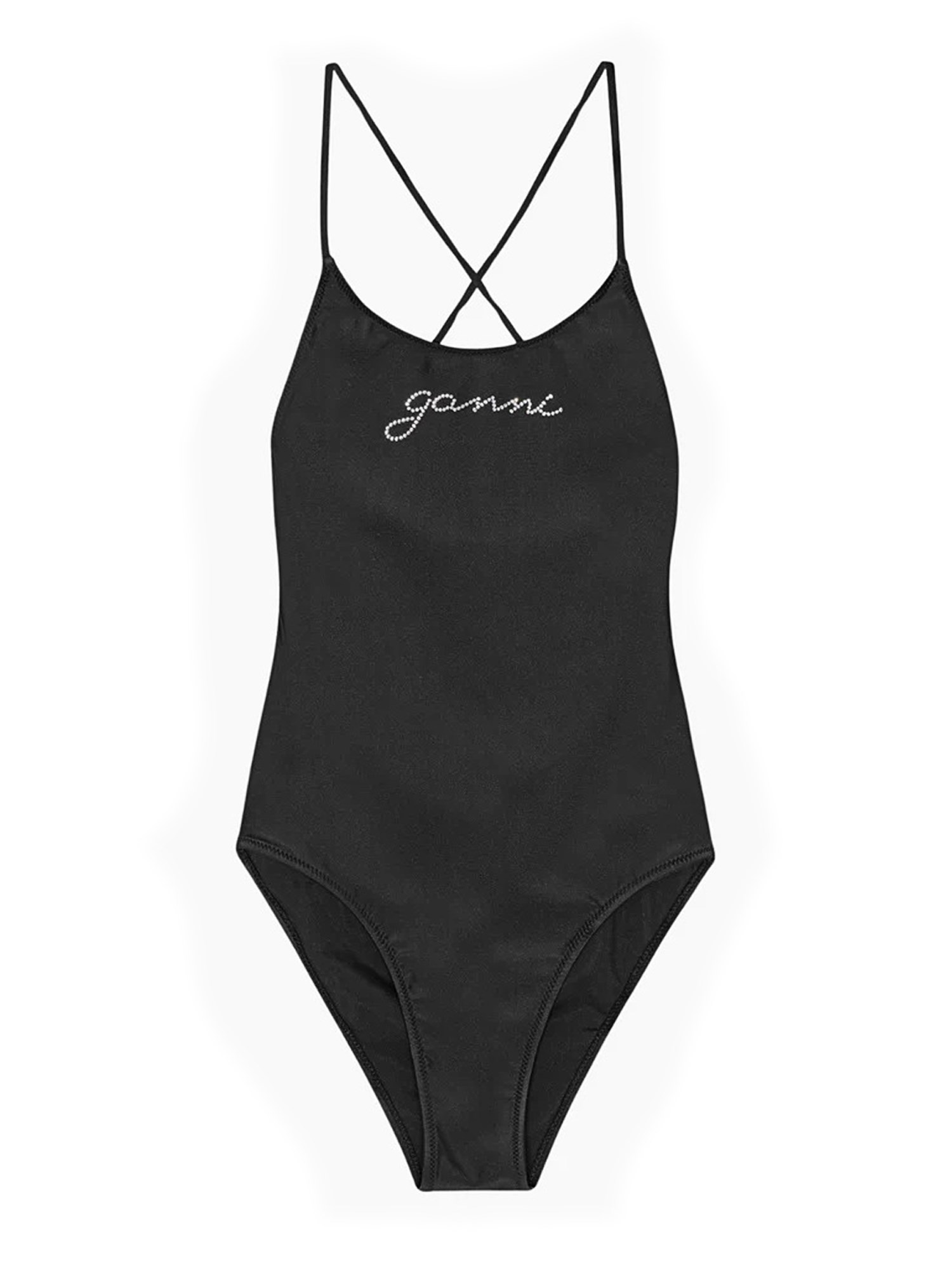 GANNI    ONE PIECE SWIMSUIT WITH LOGO