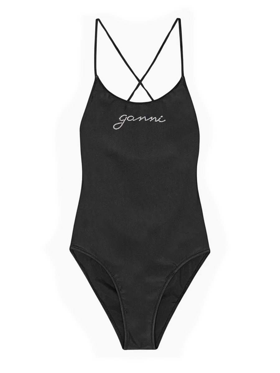 GANNI    ONE PIECE SWIMSUIT WITH LOGO