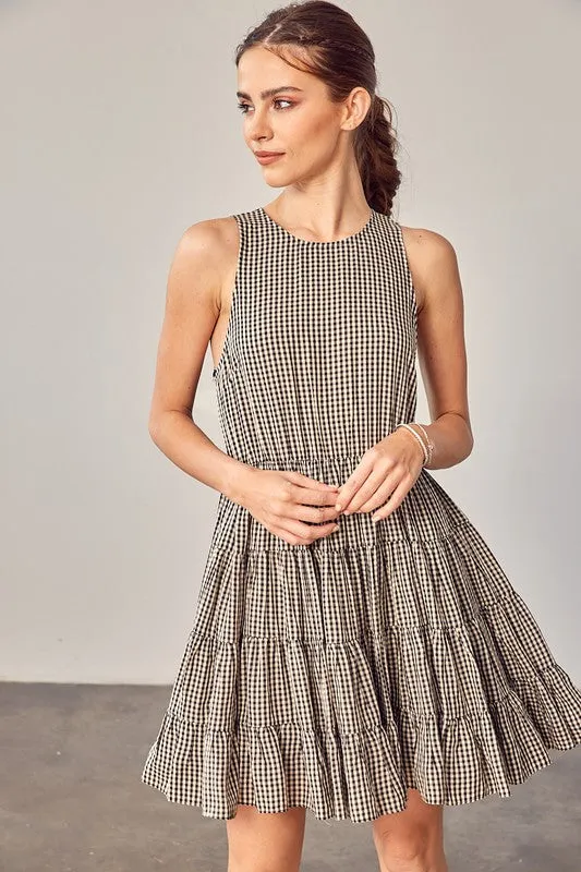 Gingham Tiered Dress