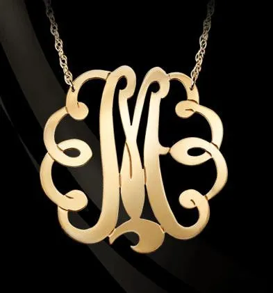 Gold Filled Swirly Initial Necklace-Lauren Conrad