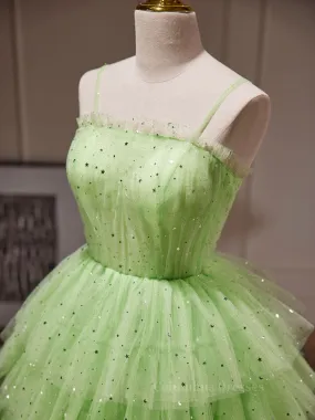 Green Tulle Short Prom Dress, Cute Green Homecoming Dresses