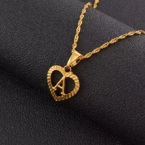 Heart Initial Necklace