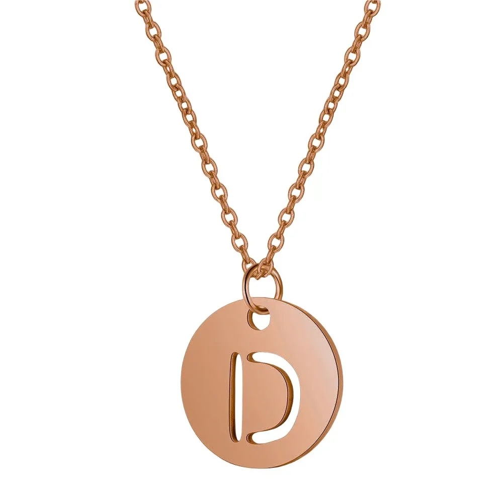 Initial Necklace Rose Gold (A-Z)