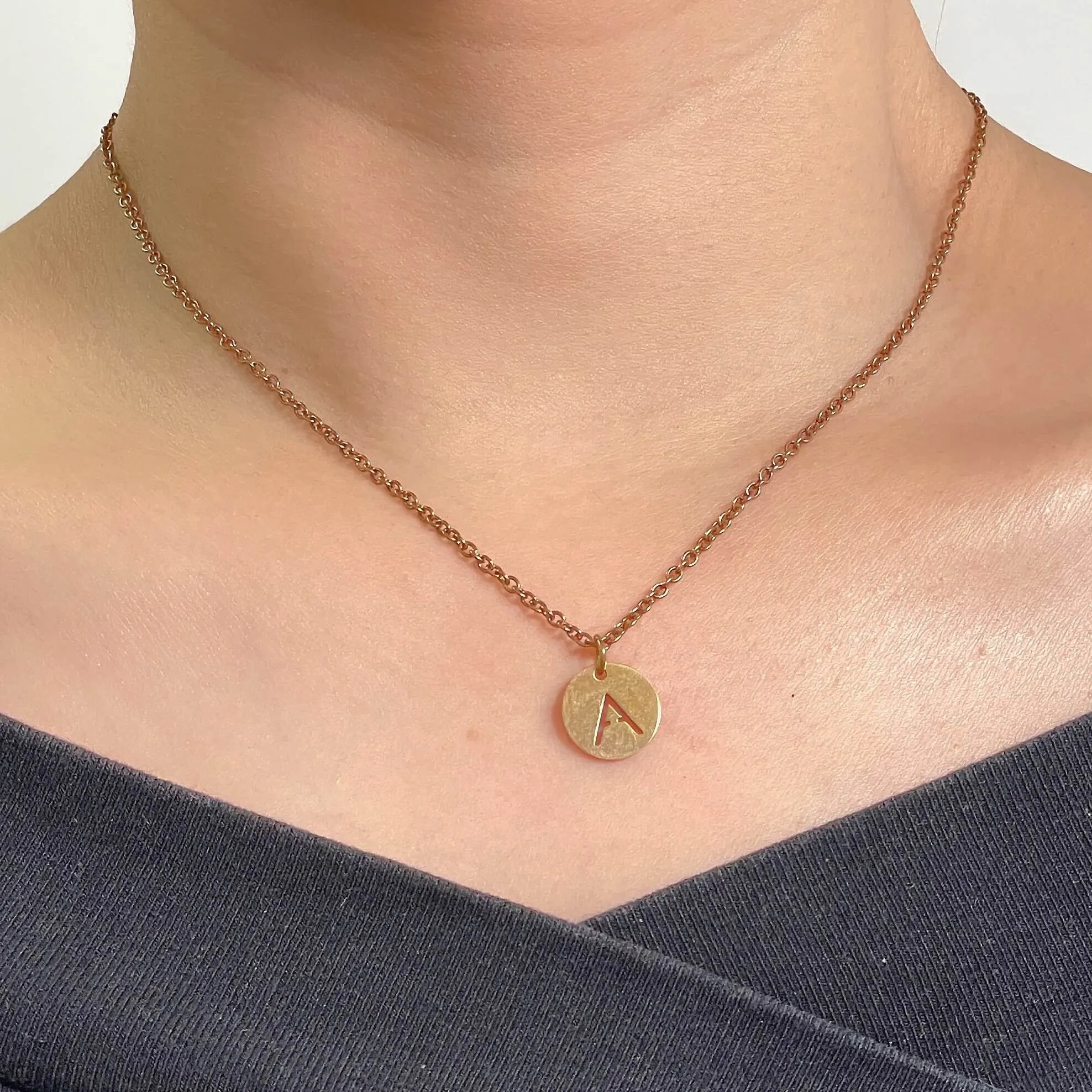 Initial Necklace Rose Gold (A-Z)