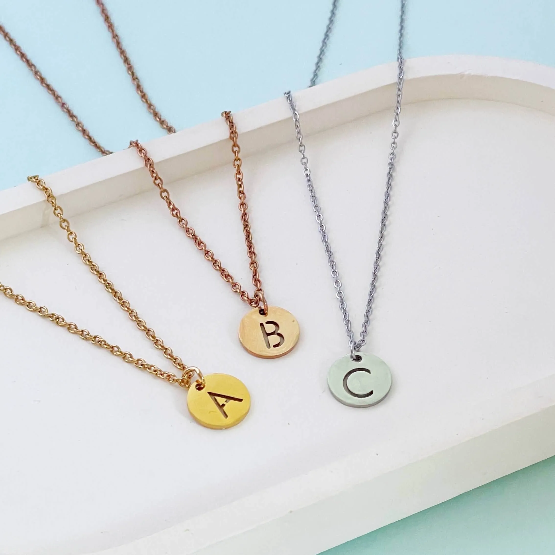 Initial Necklace Rose Gold (A-Z)