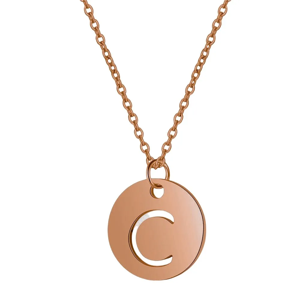 Initial Necklace Rose Gold (A-Z)