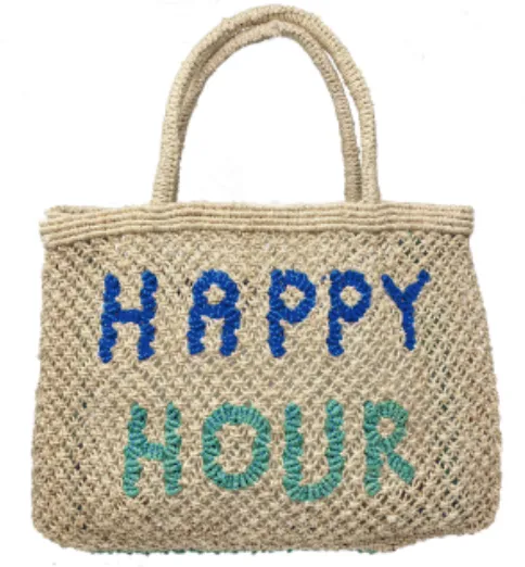 Jackson Large Jute HAPPY HOUR Tote