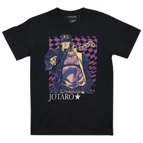 Jotaro Checkered Black Tee