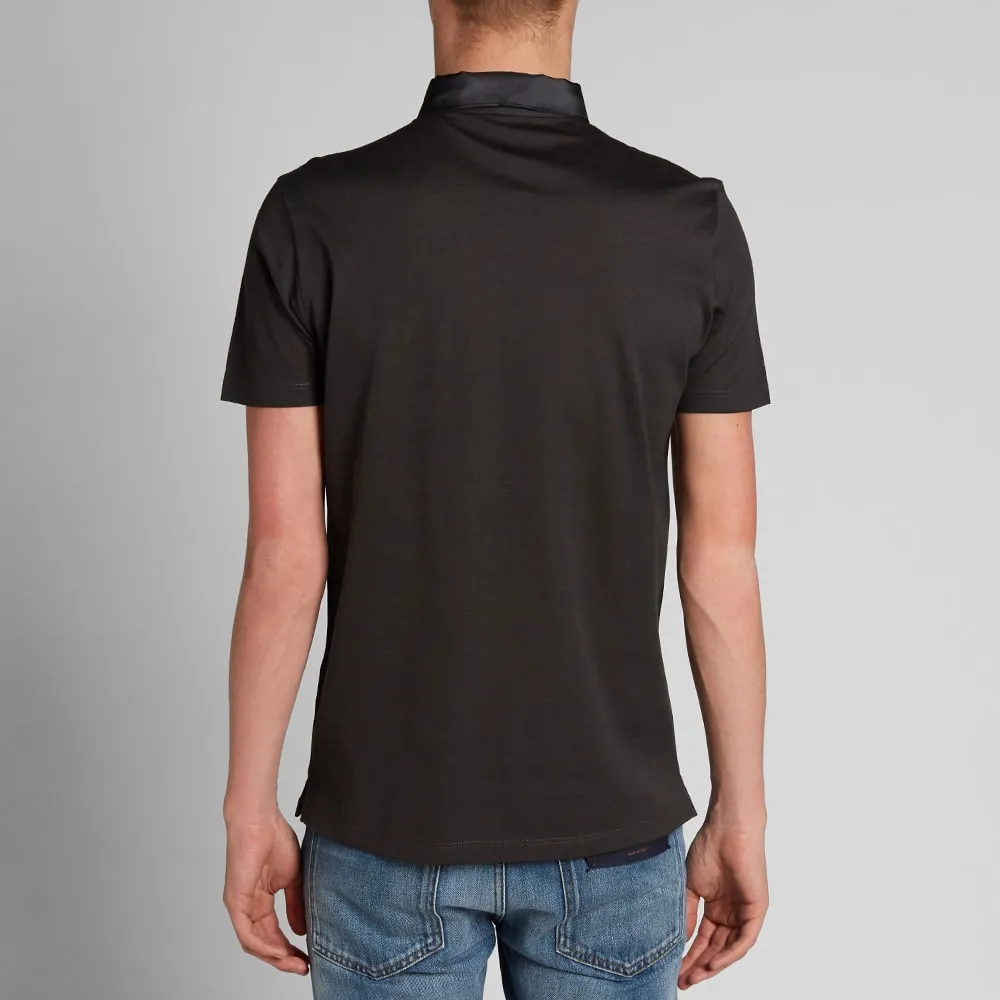 Lanvin Slim Fit Grosgrain PoloDark Grey