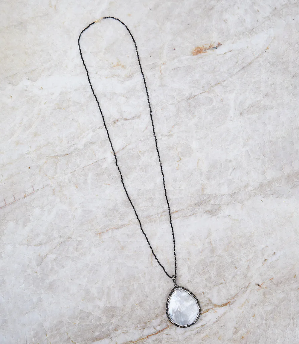 Large Mother of Pearl Pendant Necklace