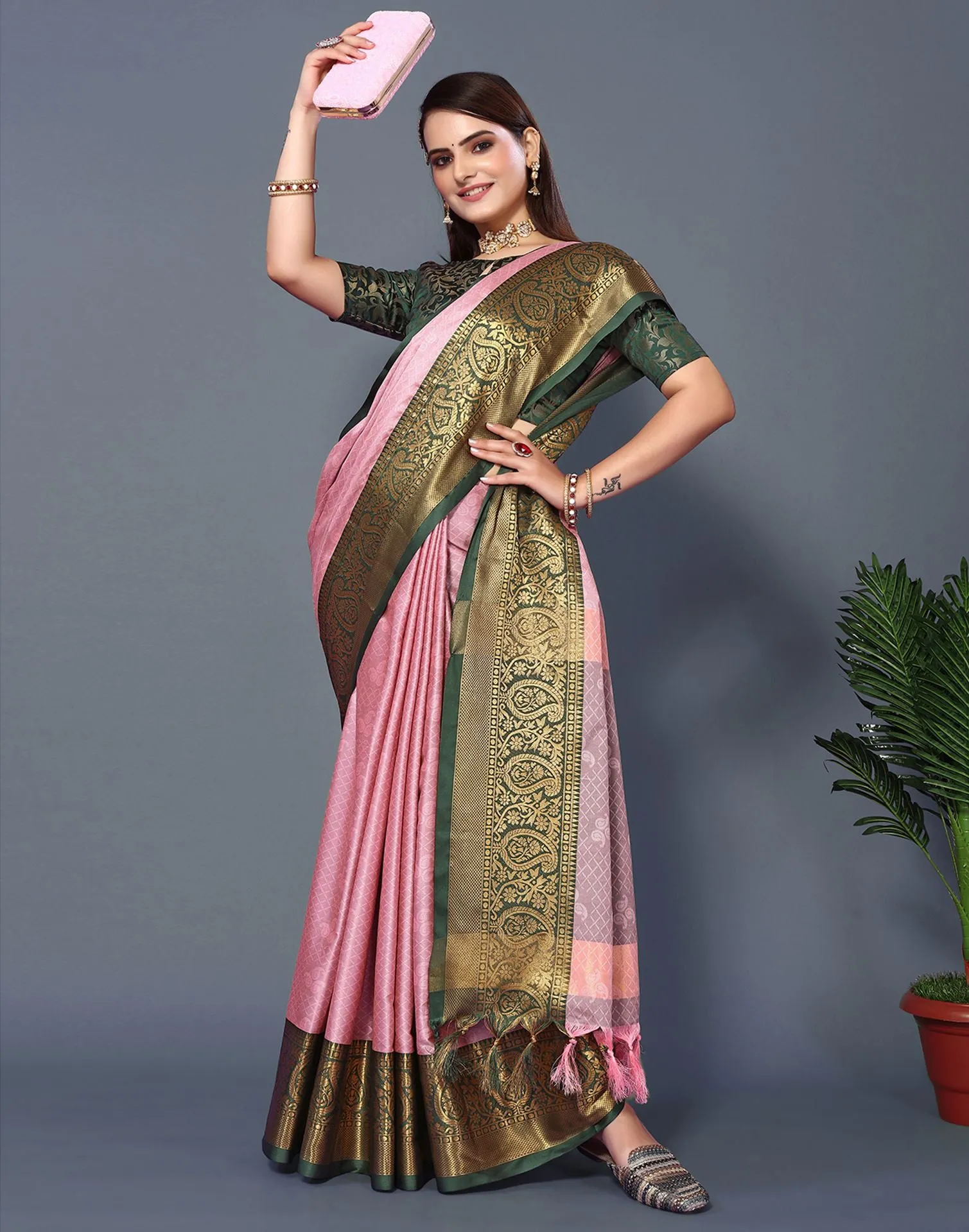 Light Pink Cotton Saree