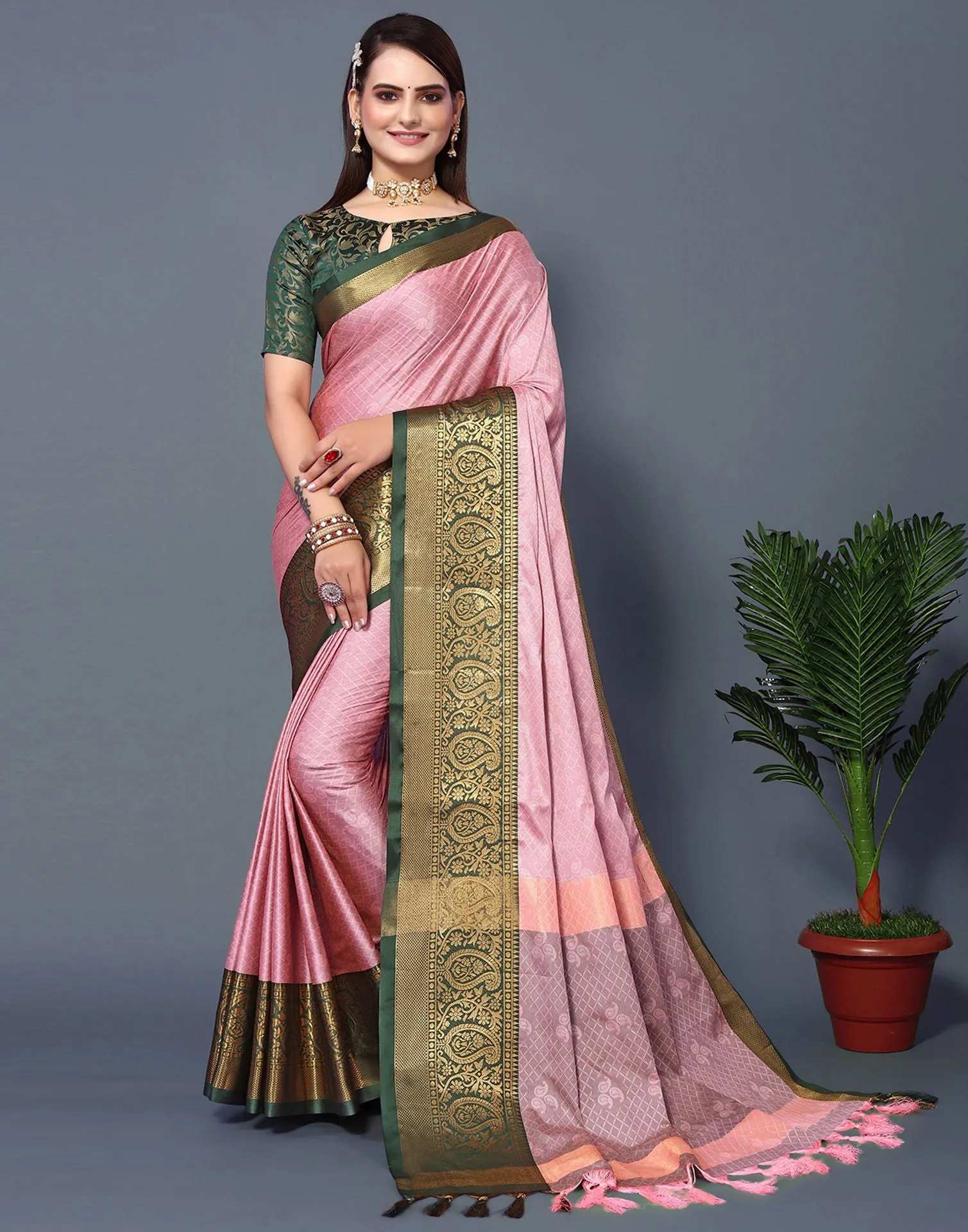 Light Pink Cotton Saree