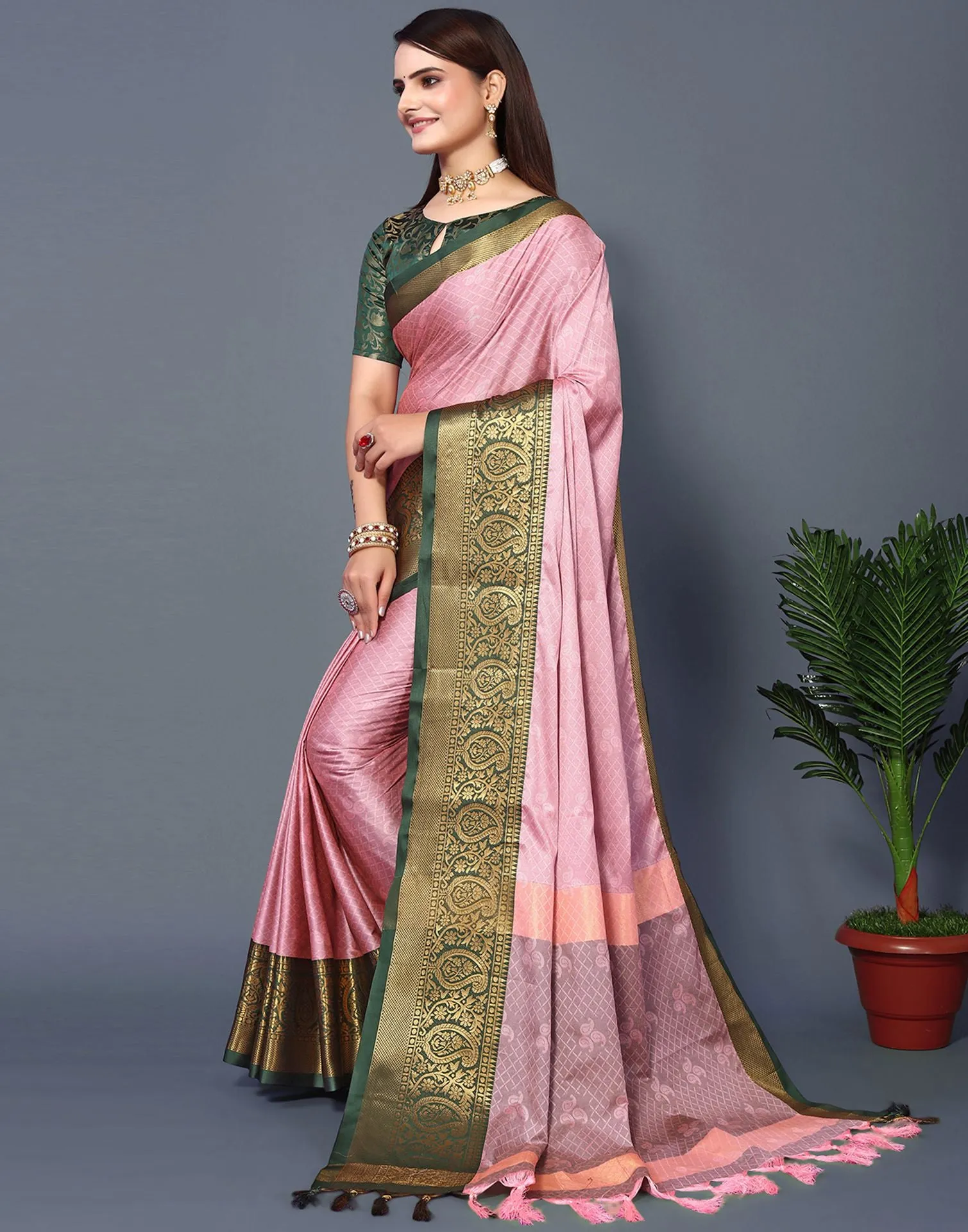 Light Pink Cotton Saree