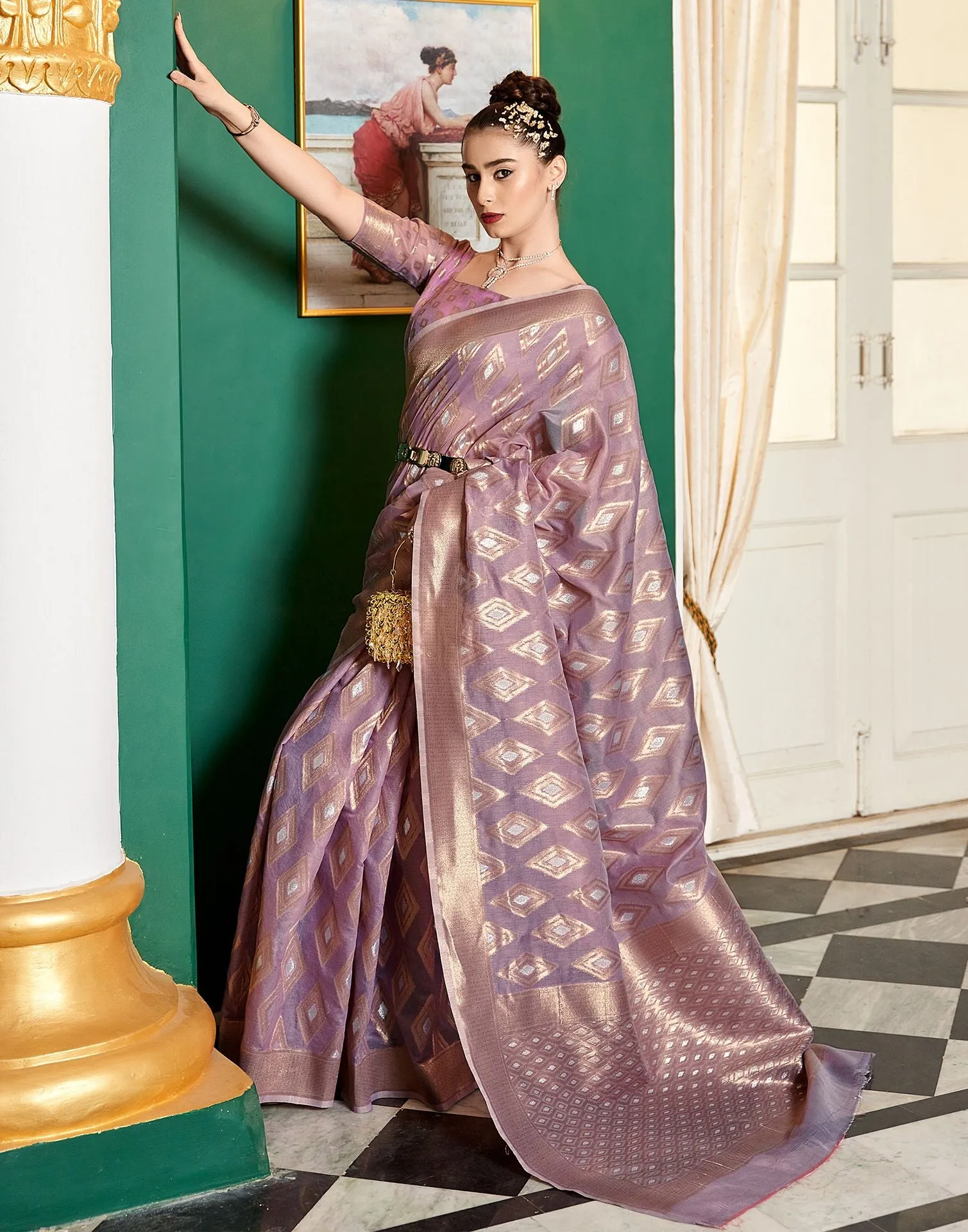 Light Purple Cotton Saree