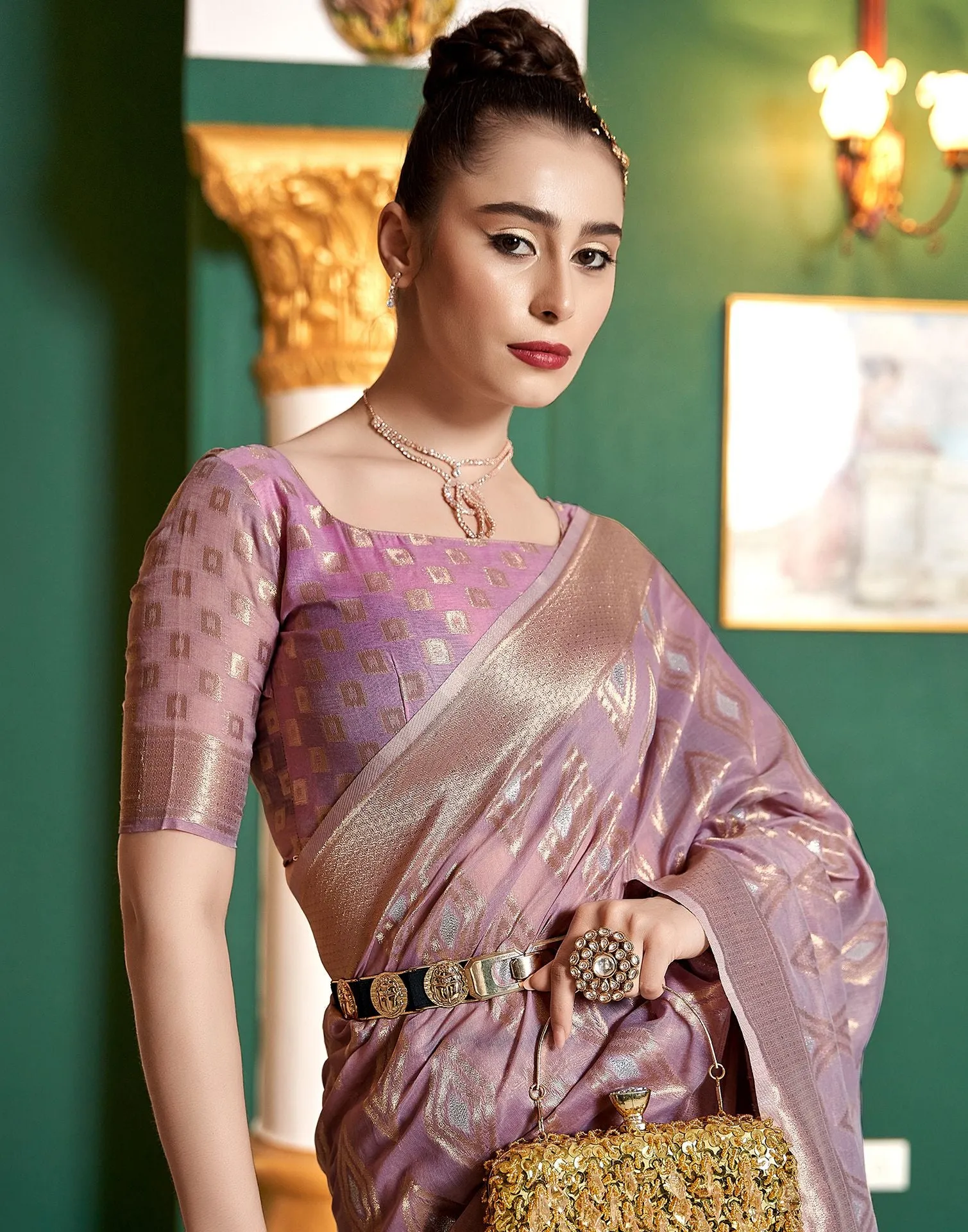 Light Purple Cotton Saree