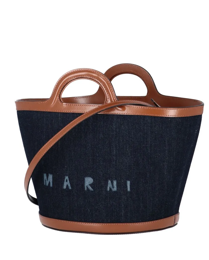 Marni Logo Detailed Small Tropical Tote Bag