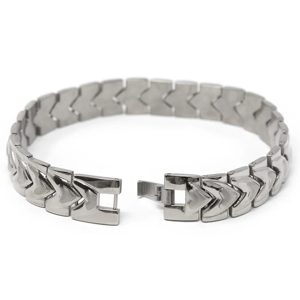 Men's Stainless Steel Heart Link Bracelet