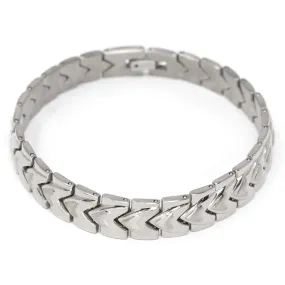 Men's Stainless Steel Heart Link Bracelet