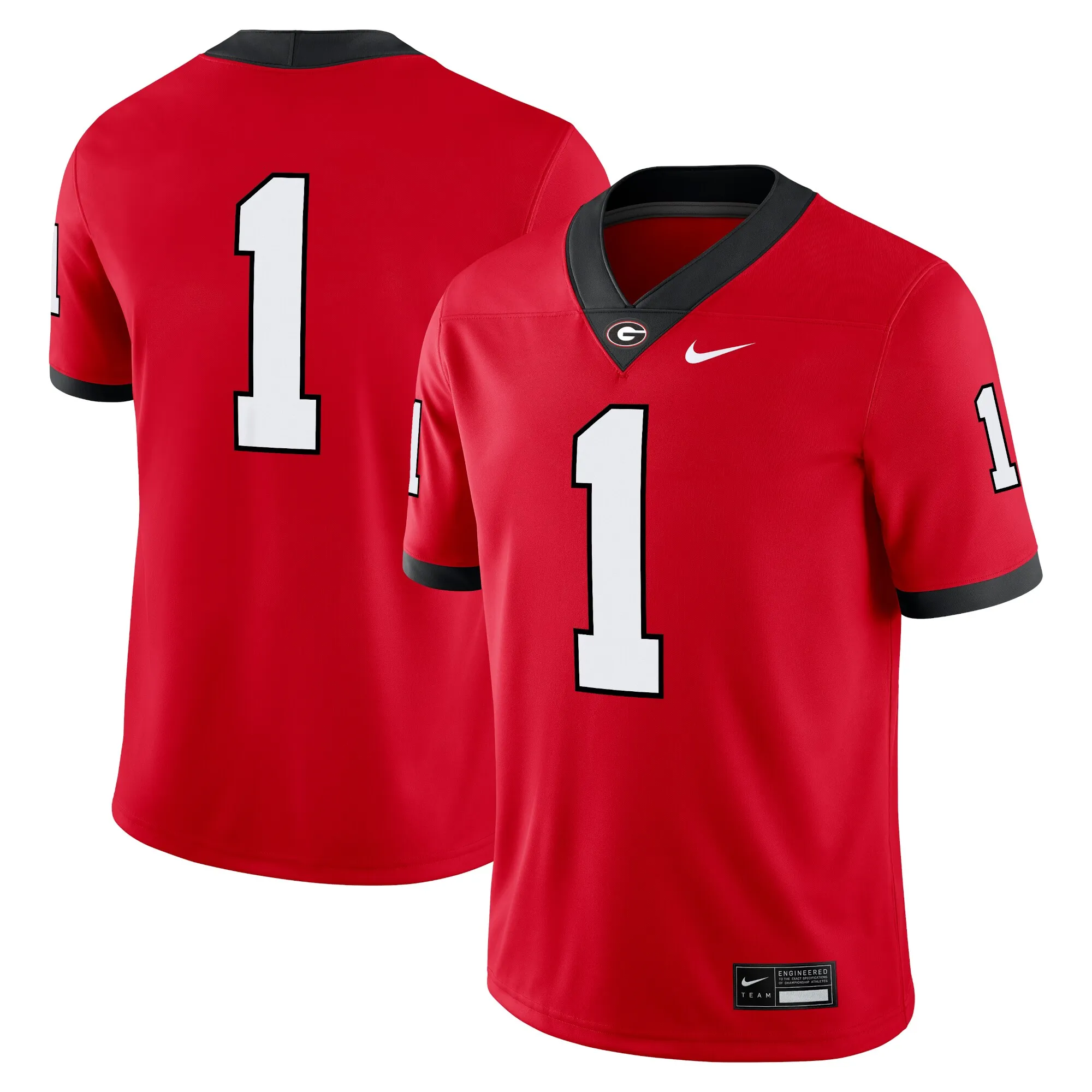 Men's Nike #1 Red Georgia Bulldogs Game Jersey