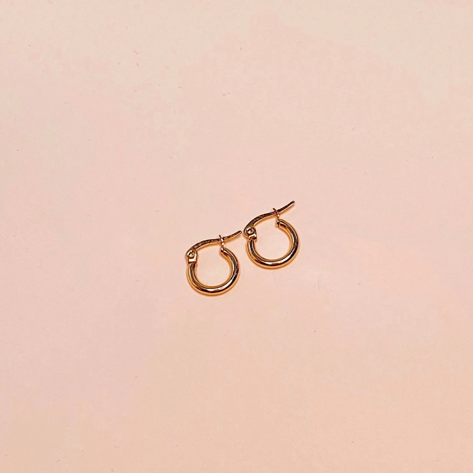 Mini Plain Circle Hoop Earrings