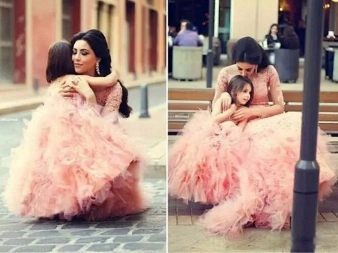 Mother and Daughter Ruffle Formal Dresses