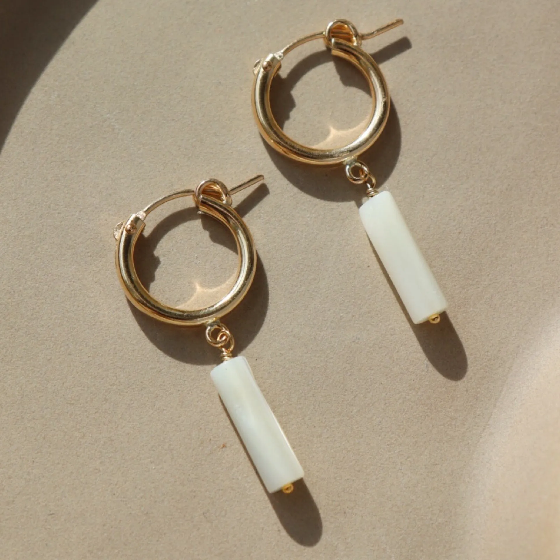 Mother of Pearl Hoops