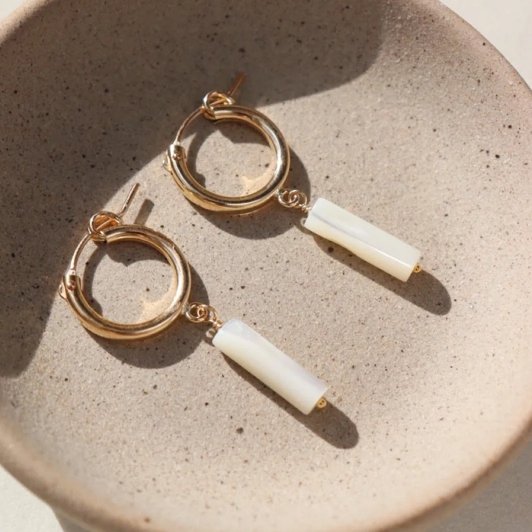 Mother of Pearl Hoops