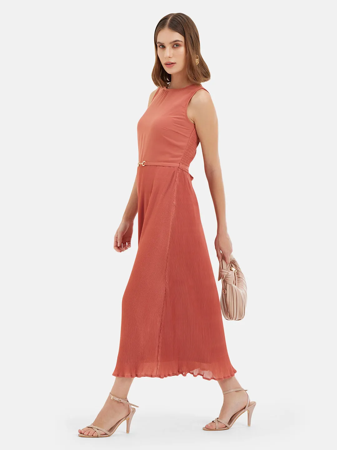 Nadia Pleated Midi Dress