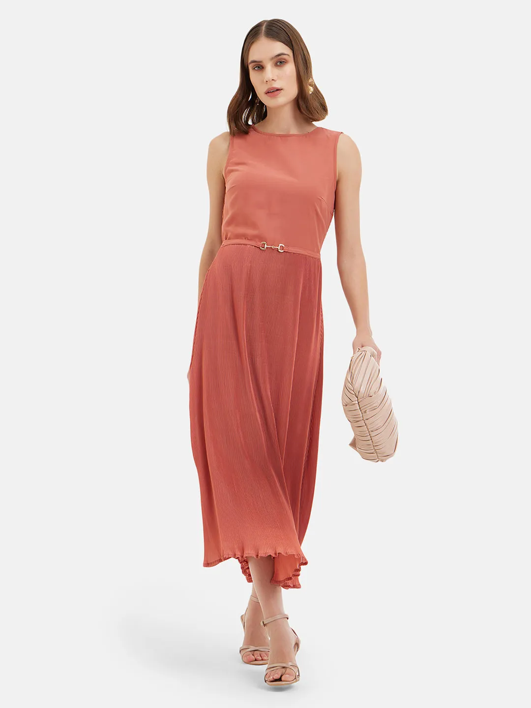 Nadia Pleated Midi Dress