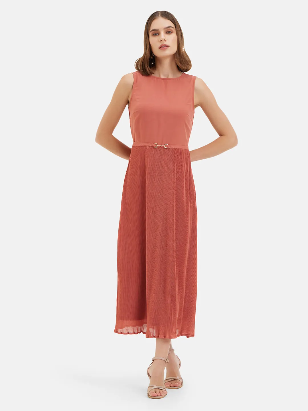 Nadia Pleated Midi Dress