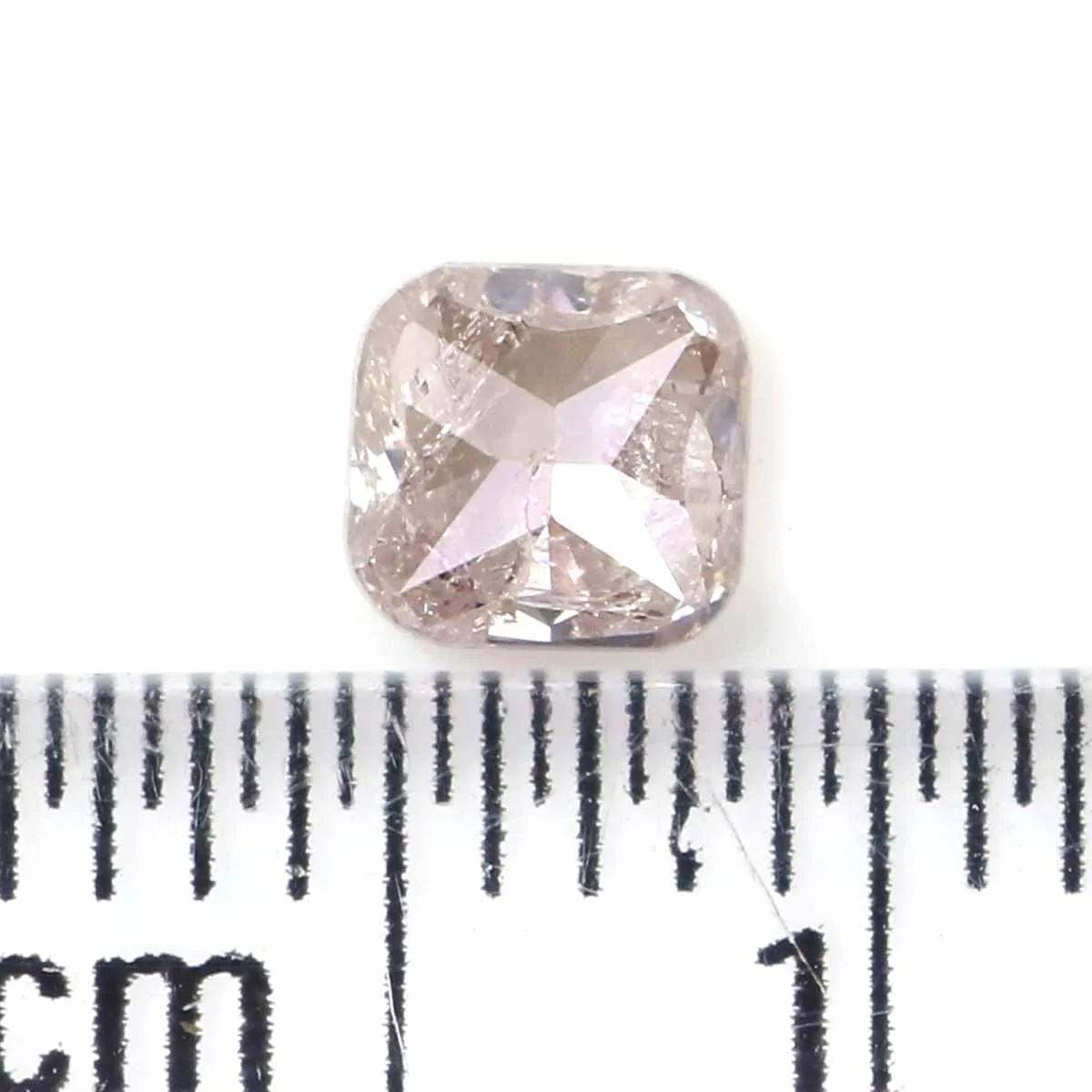 Natural Loose Cushion Brown Pink Color Diamond 0.38 CT 4.20 MM Cushion Shape Rose Cut Diamond KR1539