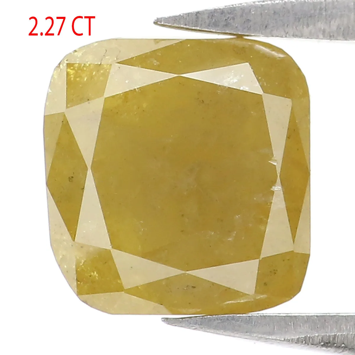 Natural Loose Cushion Yellow Green Color Diamond 2.27 CT 7.00 MM Cushion Shape Rose Cut Diamond L5005