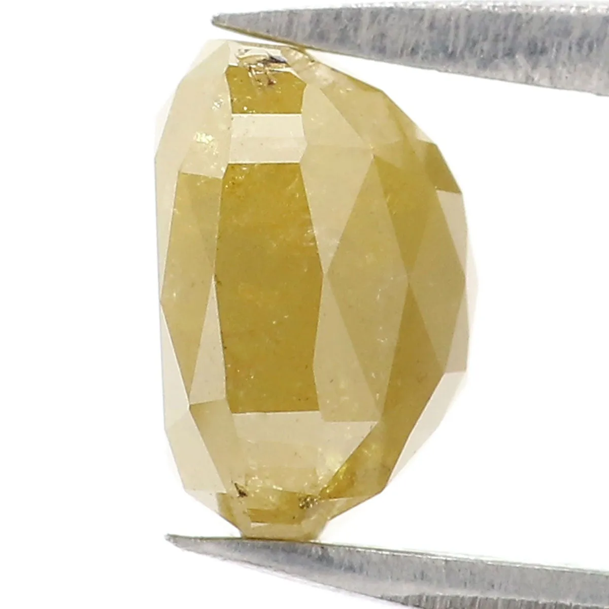 Natural Loose Cushion Yellow Green Color Diamond 2.27 CT 7.00 MM Cushion Shape Rose Cut Diamond L5005