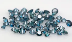 Natural Loose Diamond Round Blue Color VS1 SI1 Clarity 1.55 to 2.05 MM  15 Pcs Q24