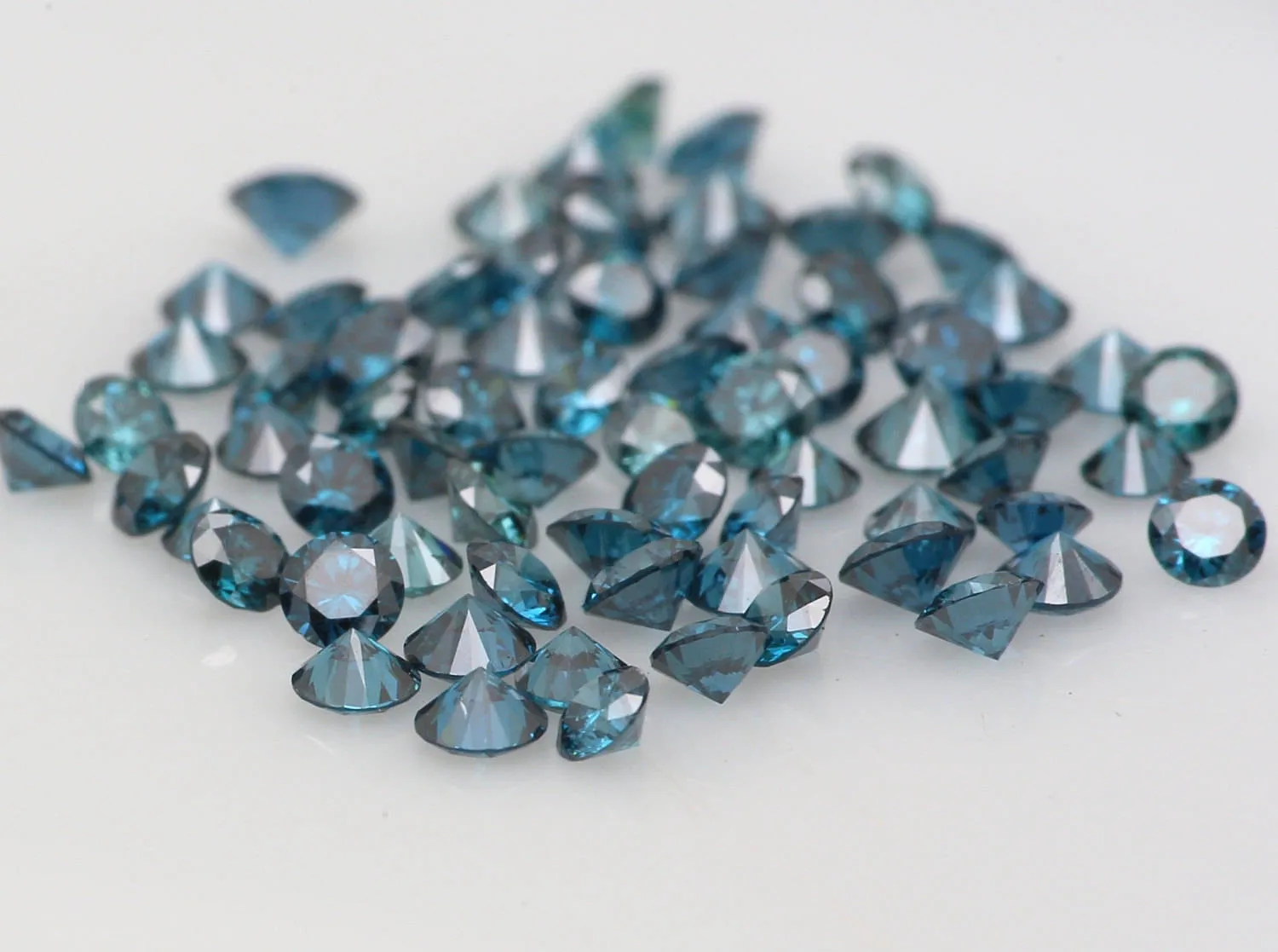 Natural Loose Diamond Round Blue Color VS1 SI1 Clarity 1.55 to 2.05 MM  15 Pcs Q24