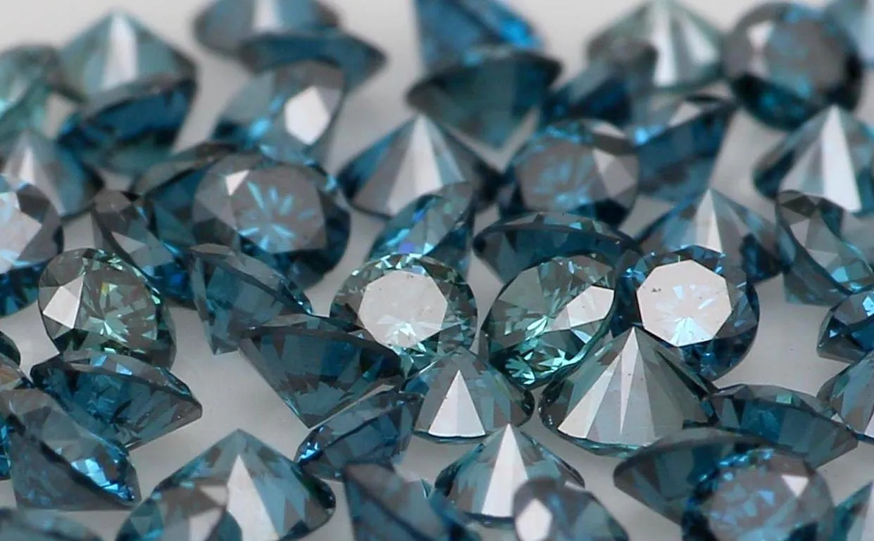 Natural Loose Diamond Round Blue Color VS1 SI1 Clarity 1.55 to 2.05 MM  15 Pcs Q24