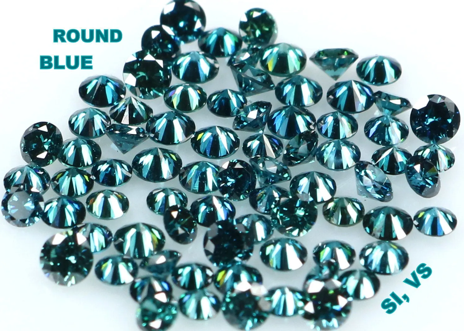 Natural loose Diamond Round Blue Color VS1 SI1 Clarity 2.50 to 2.70 MM 5 Pcs Q26