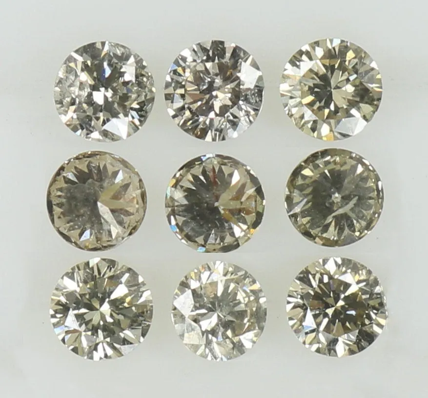 Natural Loose Diamond Round Brown Color SI2 Clarity 9 Pcs 0.53 Ct KR1464