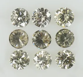 Natural Loose Diamond Round Brown Color SI2 Clarity 9 Pcs 0.53 Ct KR1464