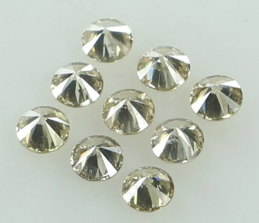 Natural Loose Diamond Round Brown Color SI2 Clarity 9 Pcs 0.53 Ct KR1464